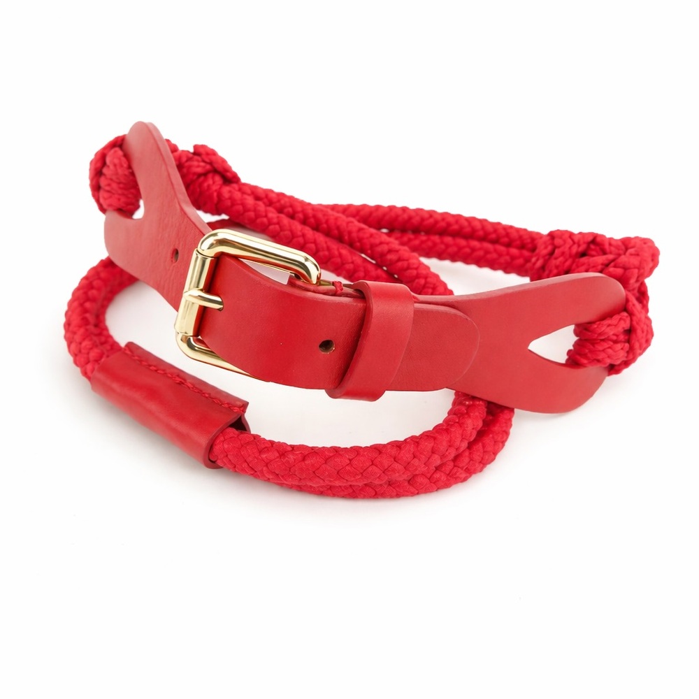 RED VALENTINO red/gold leather belt